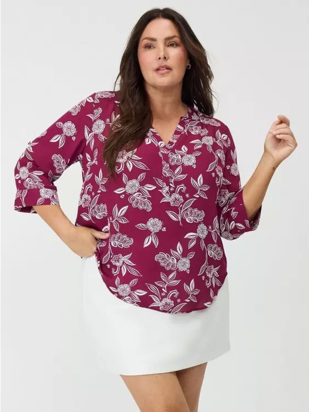torrid Harper Georgette Floral V-Neck 3/4 Sleeve, Size 4x, 26w